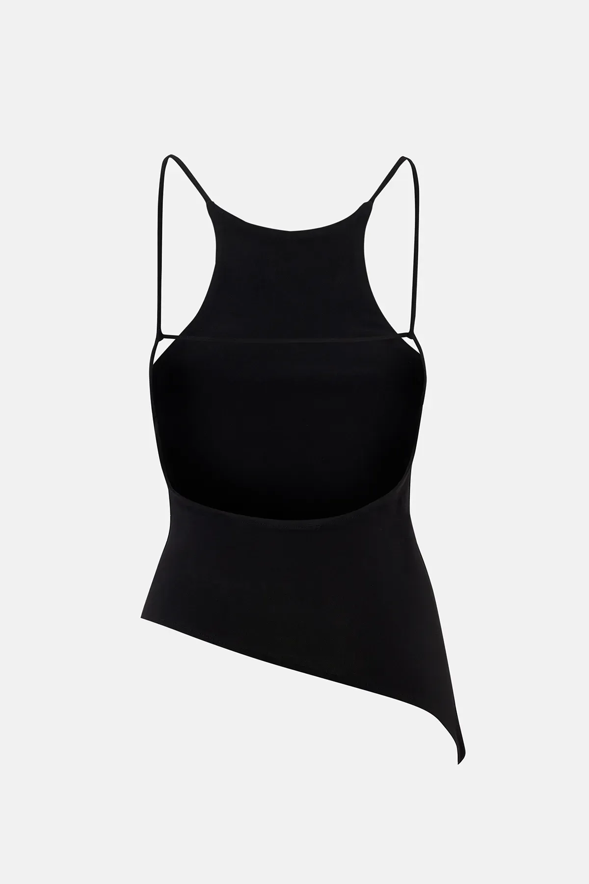 Asymmetric Open-Back Jersey Blouse 5
