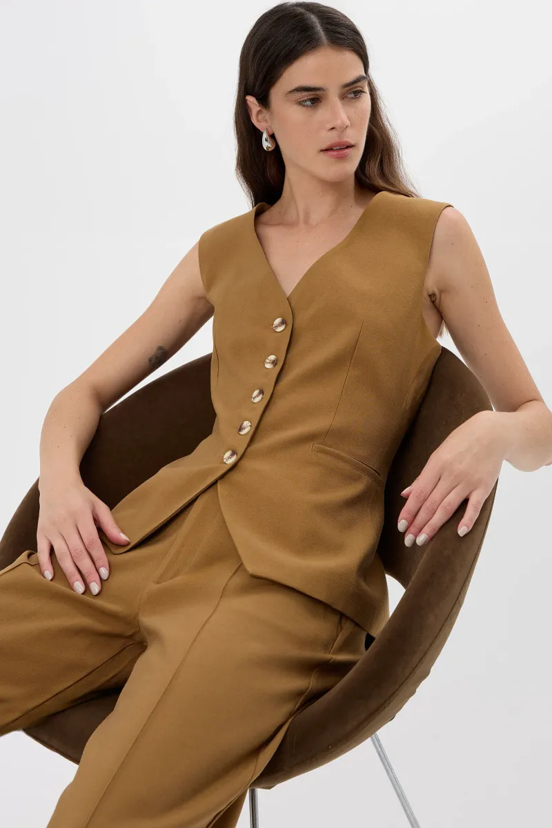 Buttoned Solid Vest 4