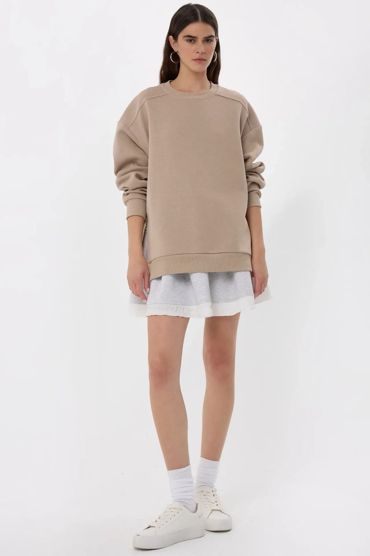 Oversized Zip-Detail Sweatshirt