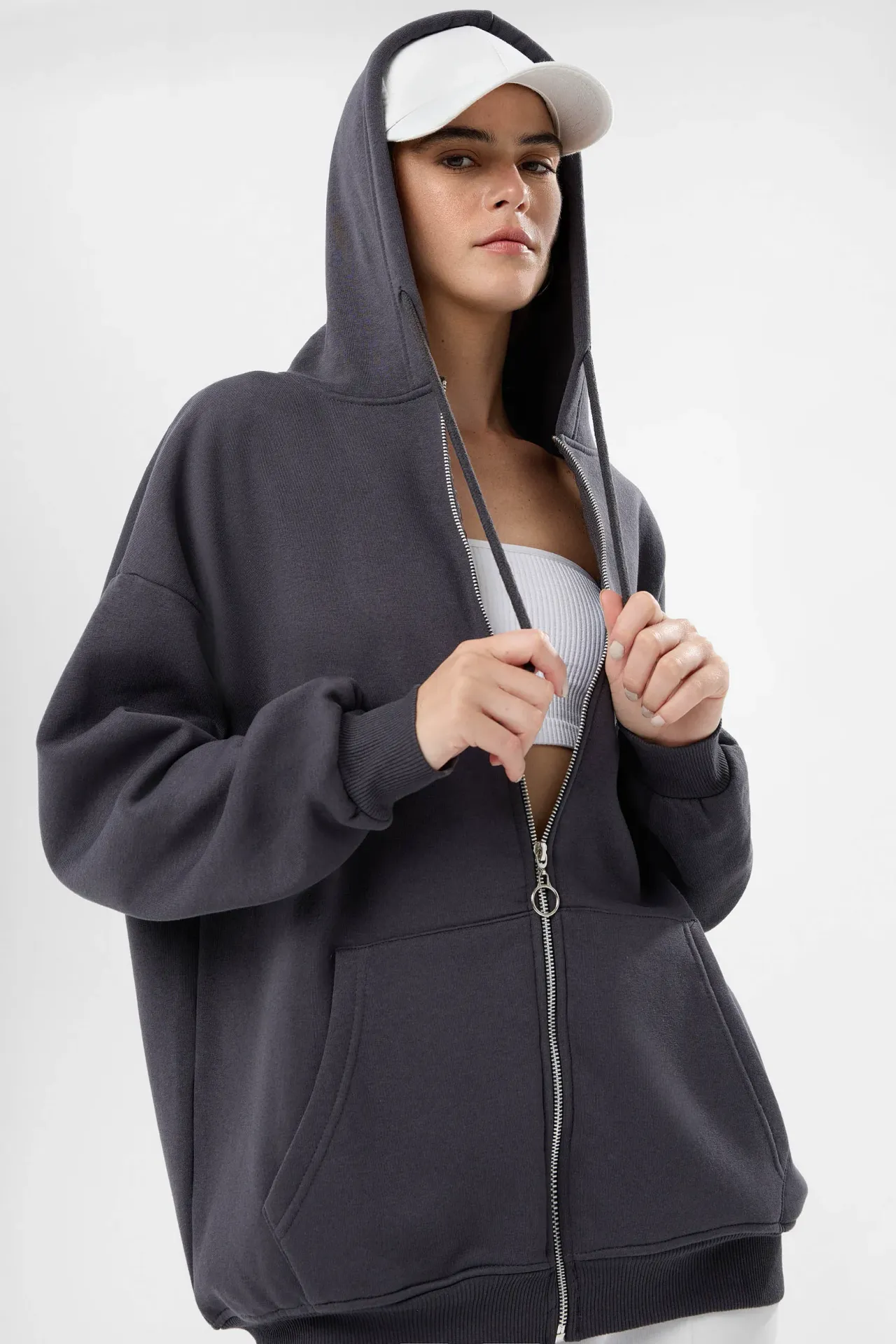 Oversized Zippered Hoodie