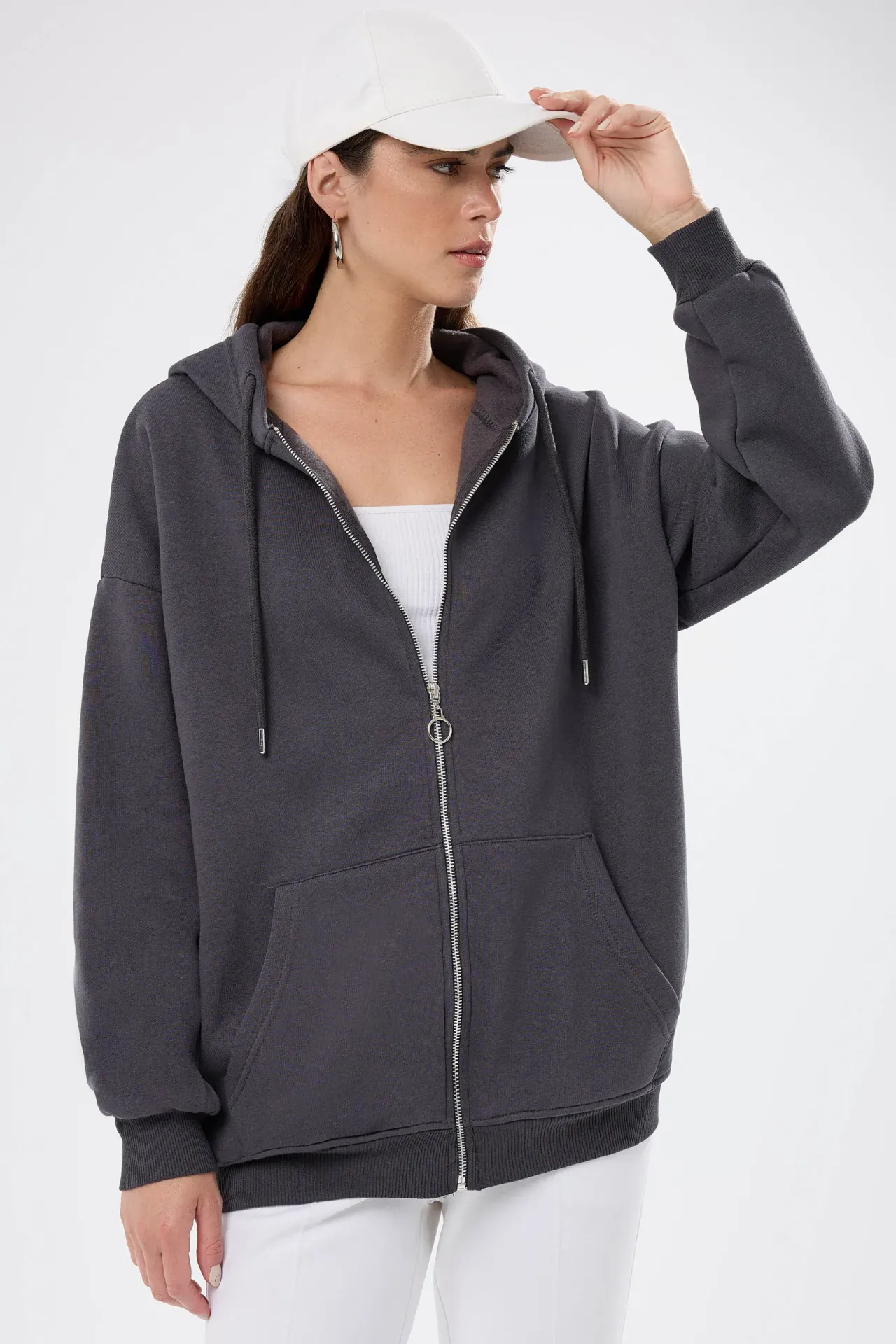 Oversized Zippered Hoodie