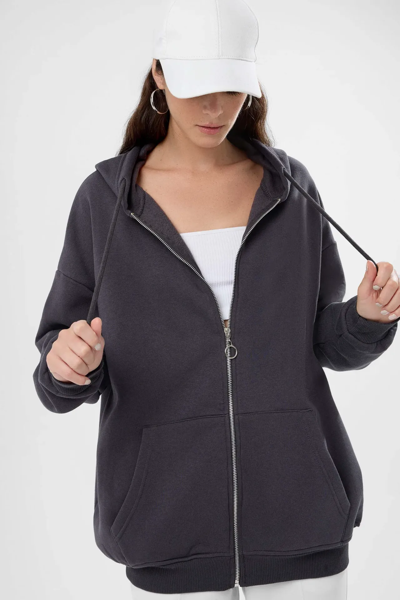 Oversized Zippered Hoodie