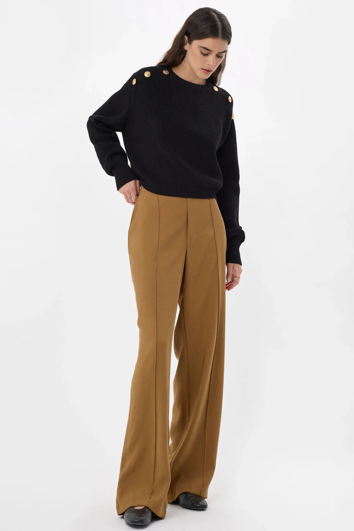 Knitted Button-Detail Sweater 2