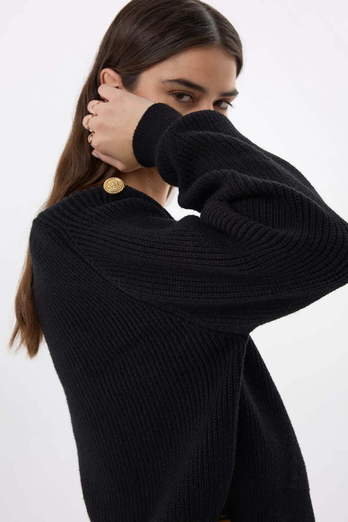 Knitted Button-Detail Sweater 6