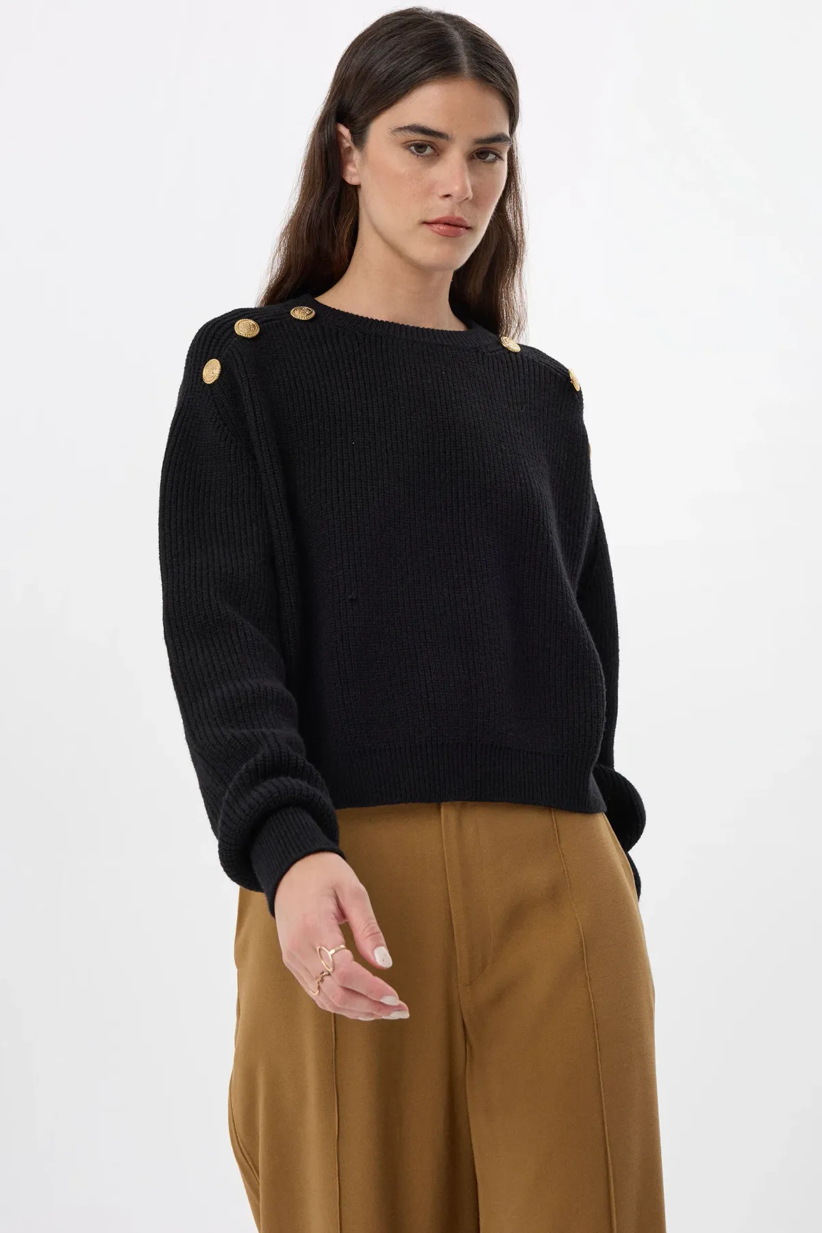 Knitted Button-Detail Sweater 3