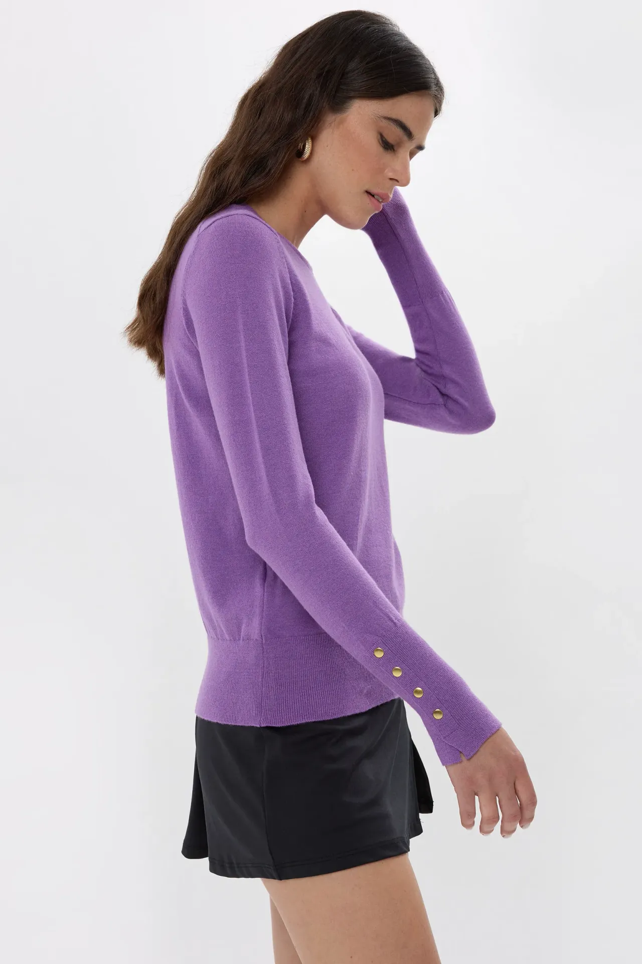 Button-Detail Knitted Sweater