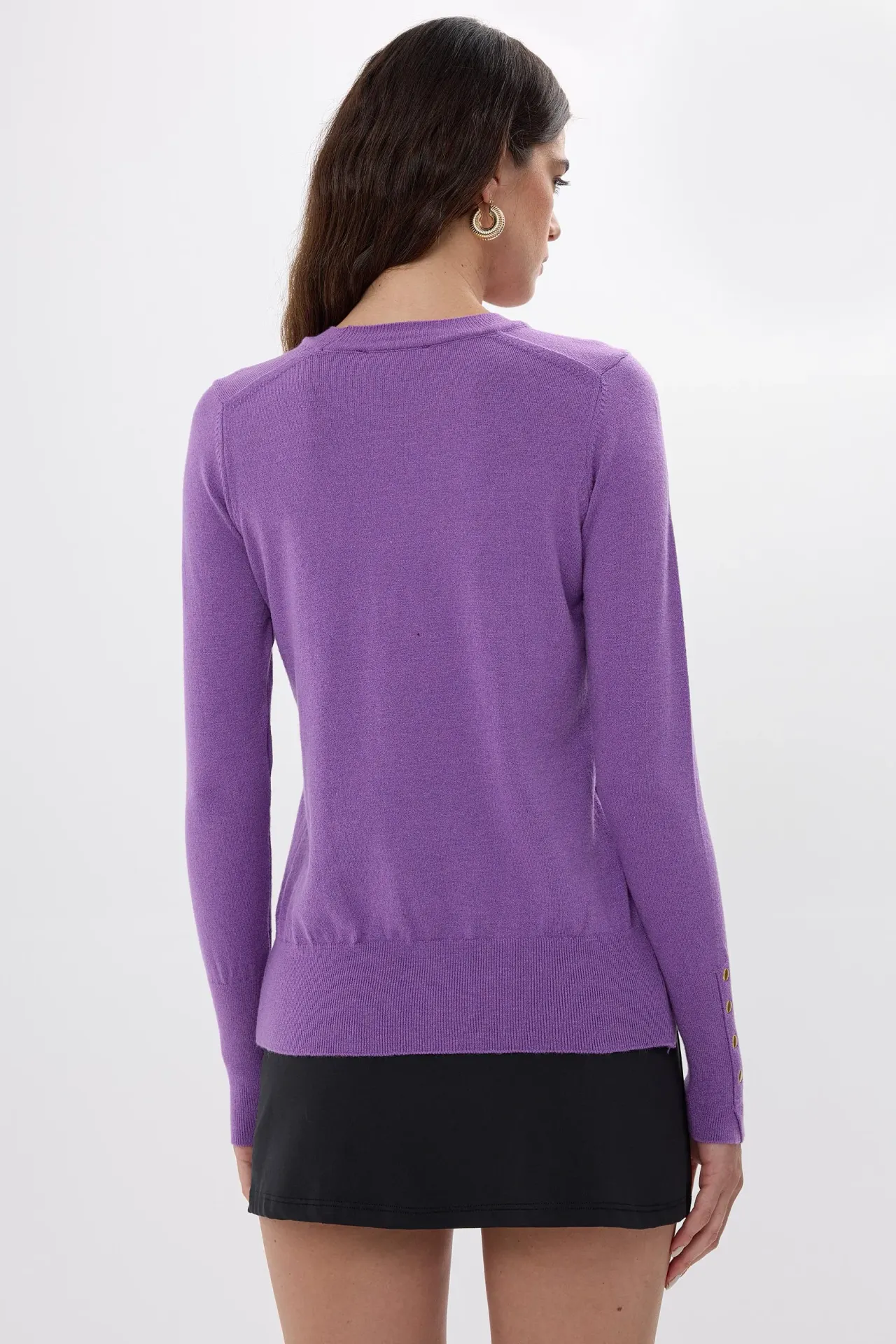 Button-Detail Knitted Sweater