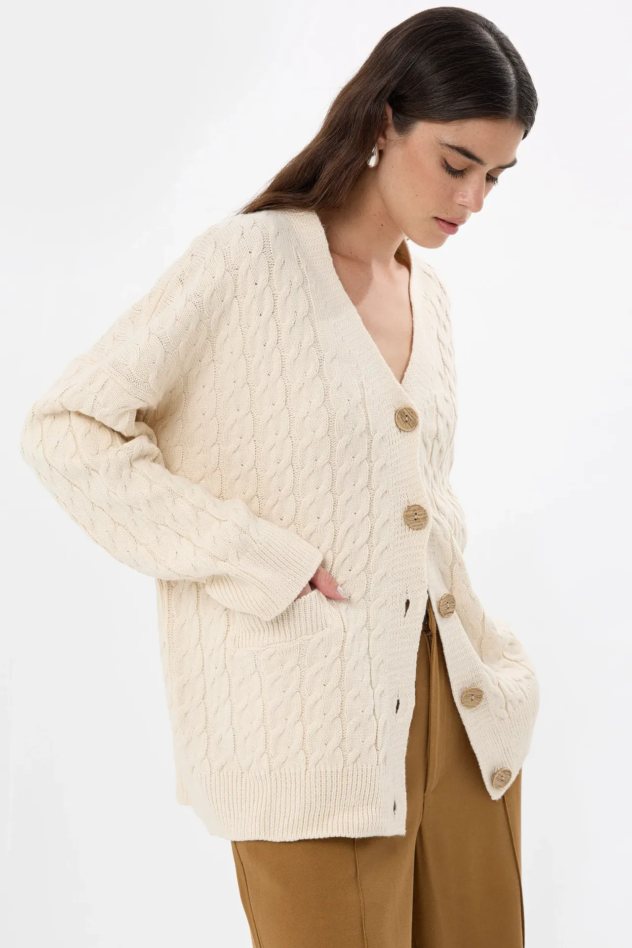 Oversized Knitted Buttoned Cardigan