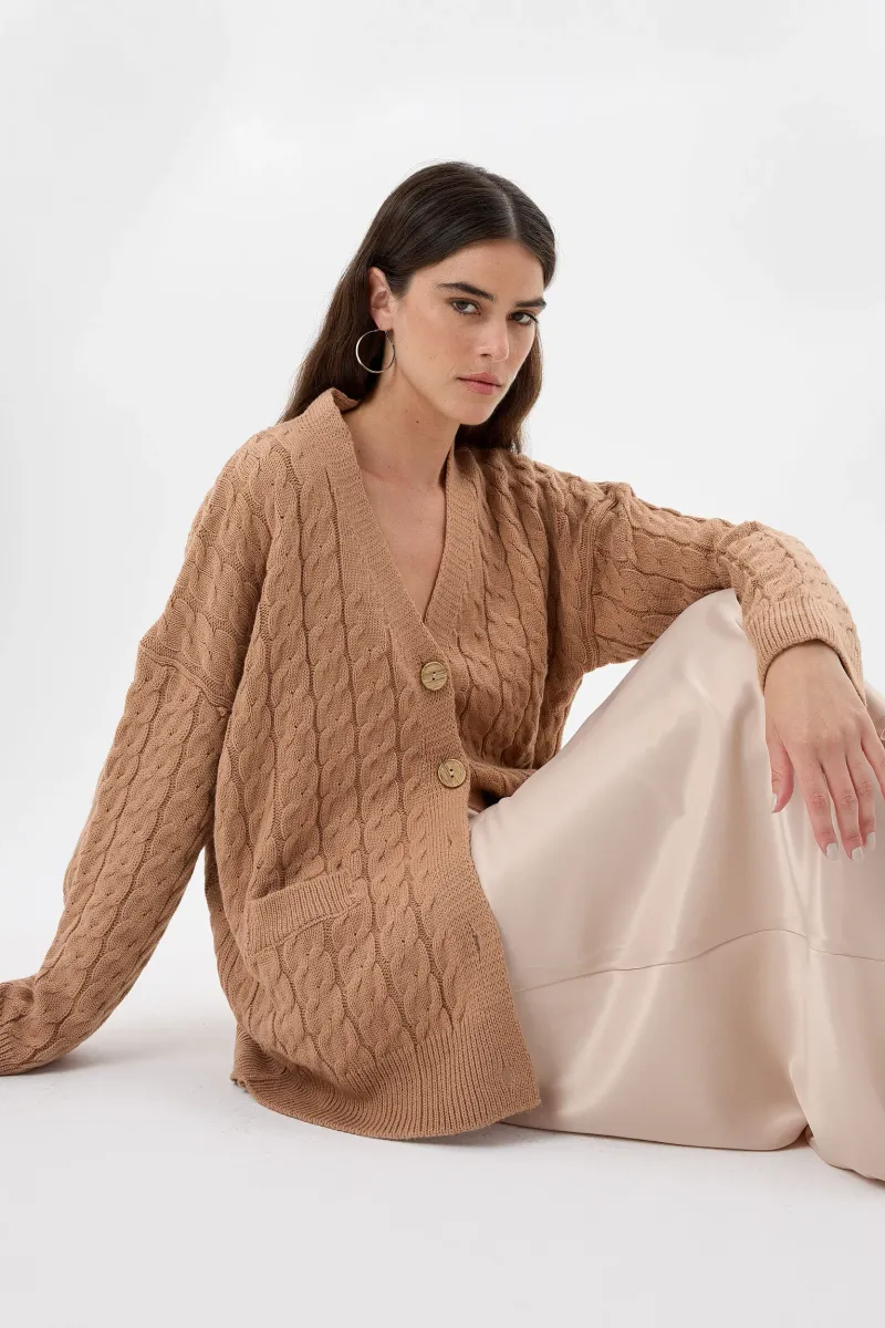 Oversized Knitted Buttoned Cardigan 3