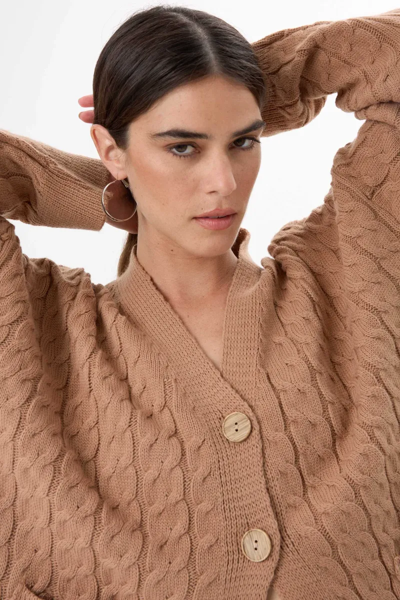 Oversized Knitted Buttoned Cardigan 6