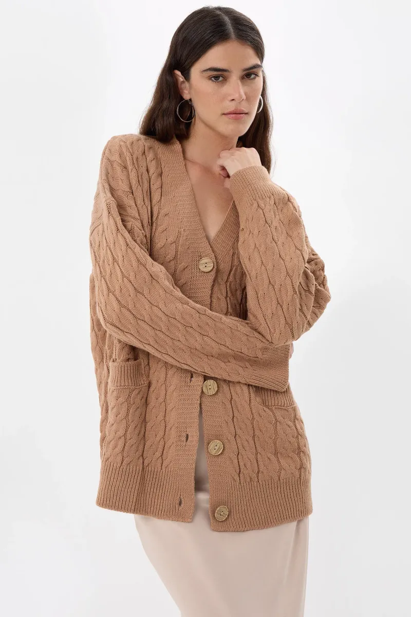 Oversized Knitted Buttoned Cardigan 2