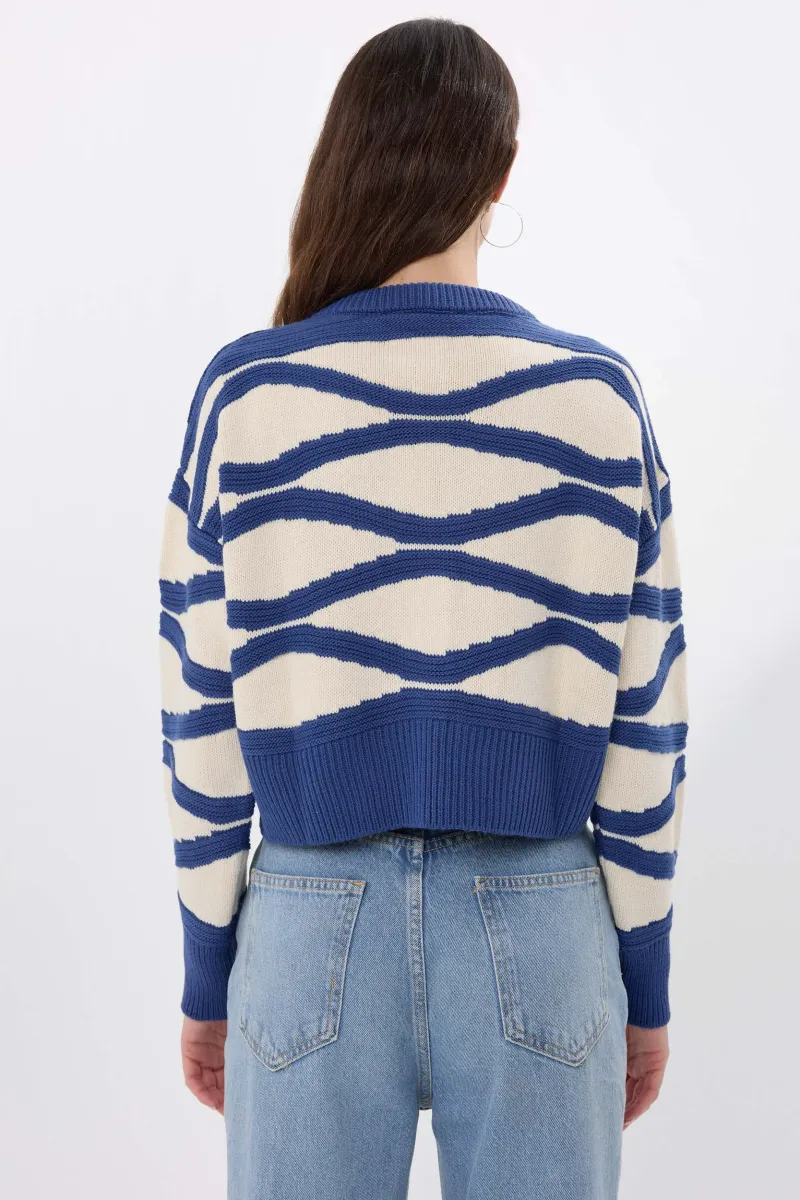 Striped Buttoned Long Sleeve Cardigan 5