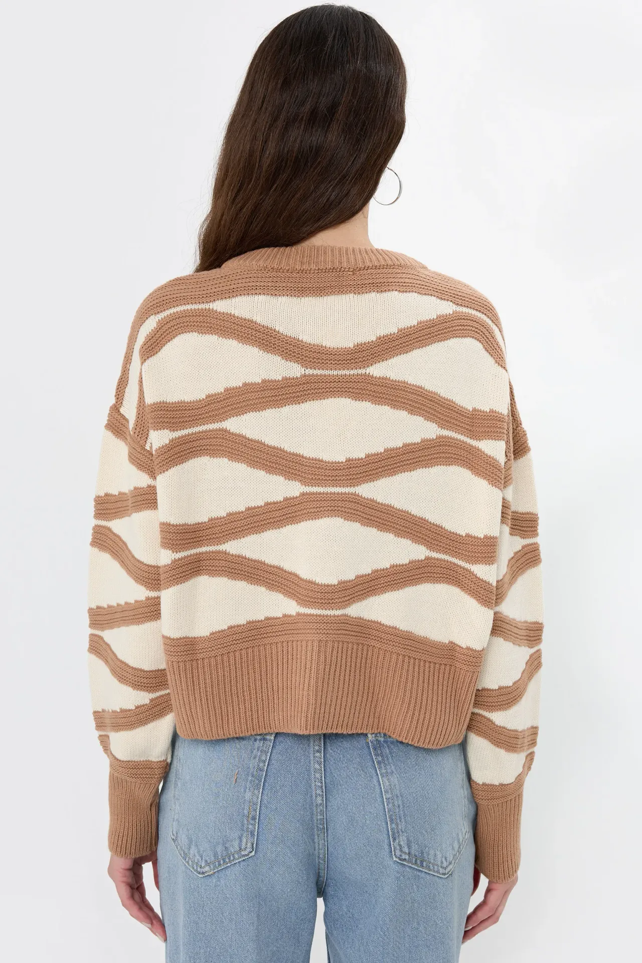 Striped Buttoned Long Sleeve Cardigan