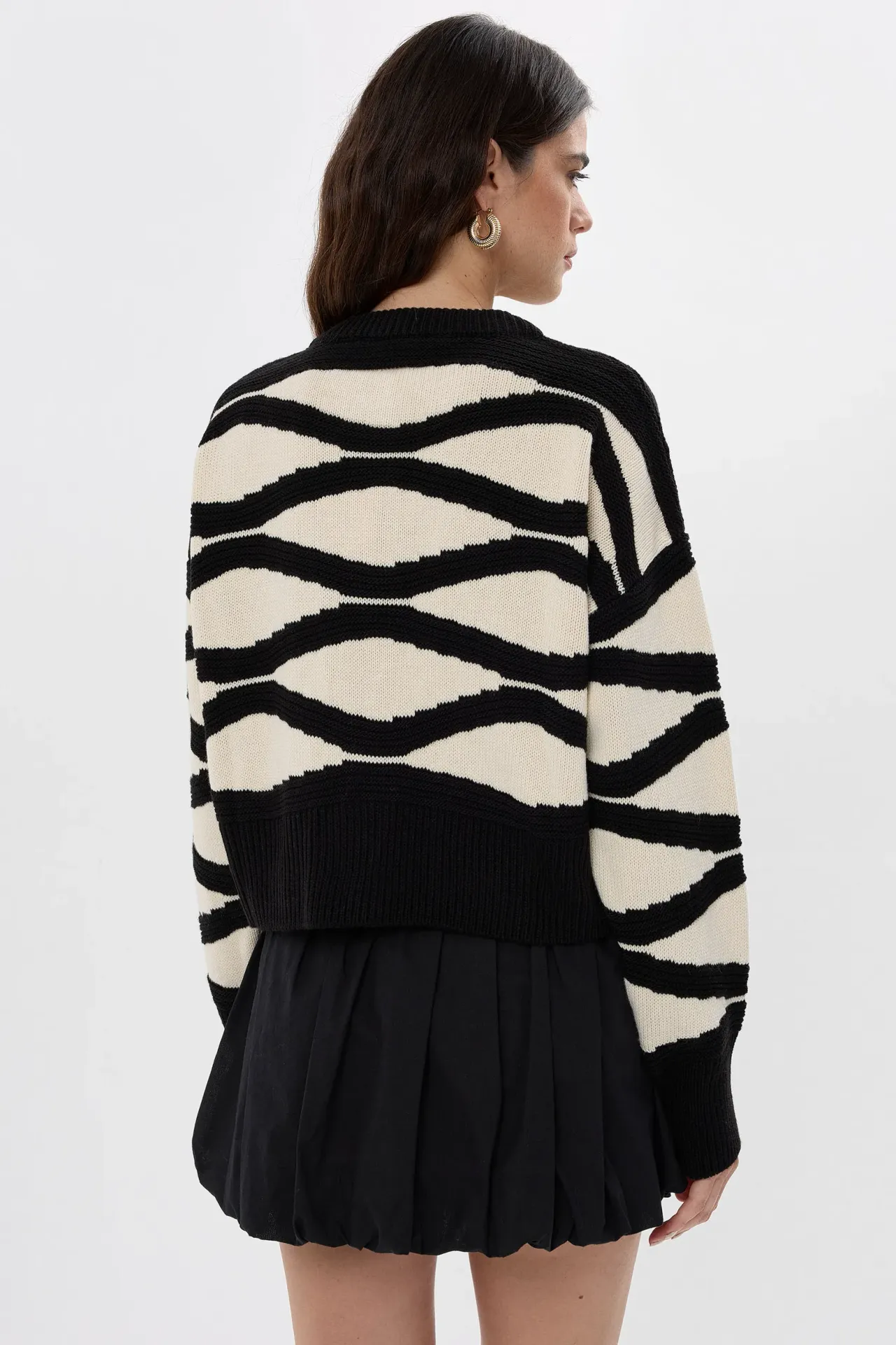 Striped Buttoned Long Sleeve Cardigan