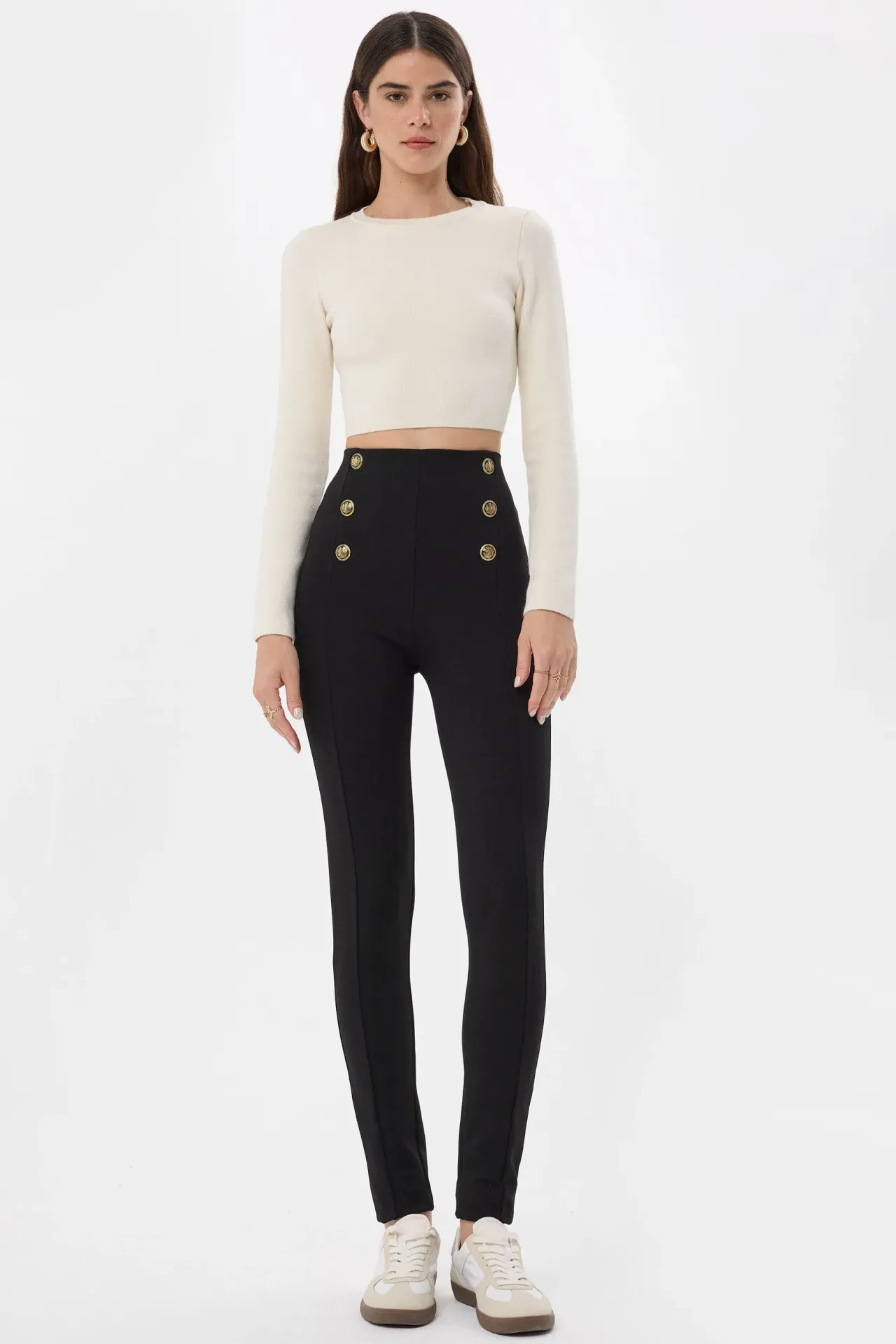 High Waist Buttoned Leggings