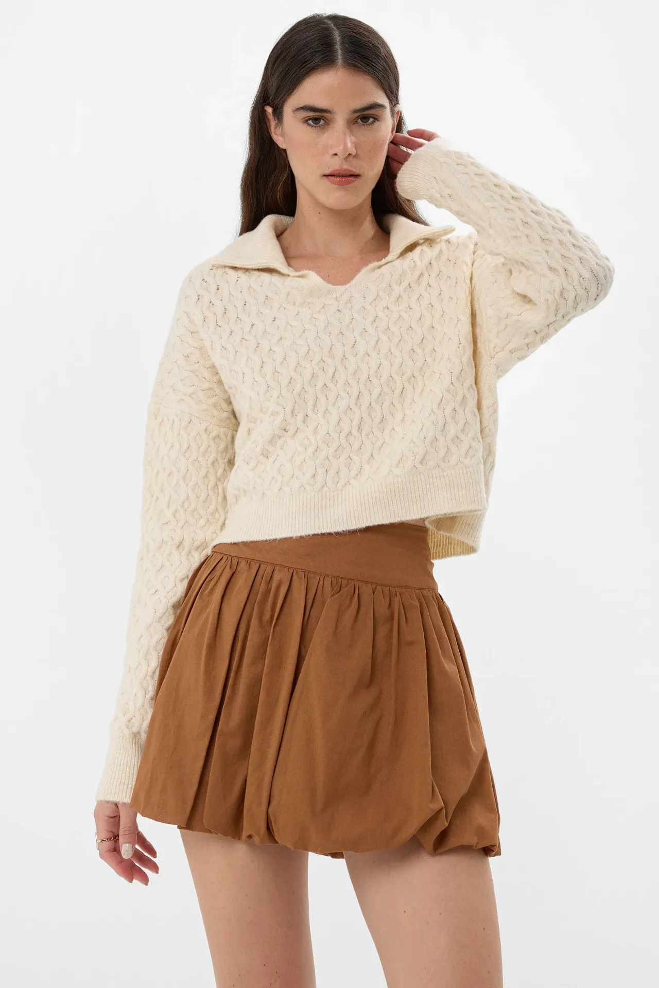 Mini Balloon Skirt with Attached Inner Short
