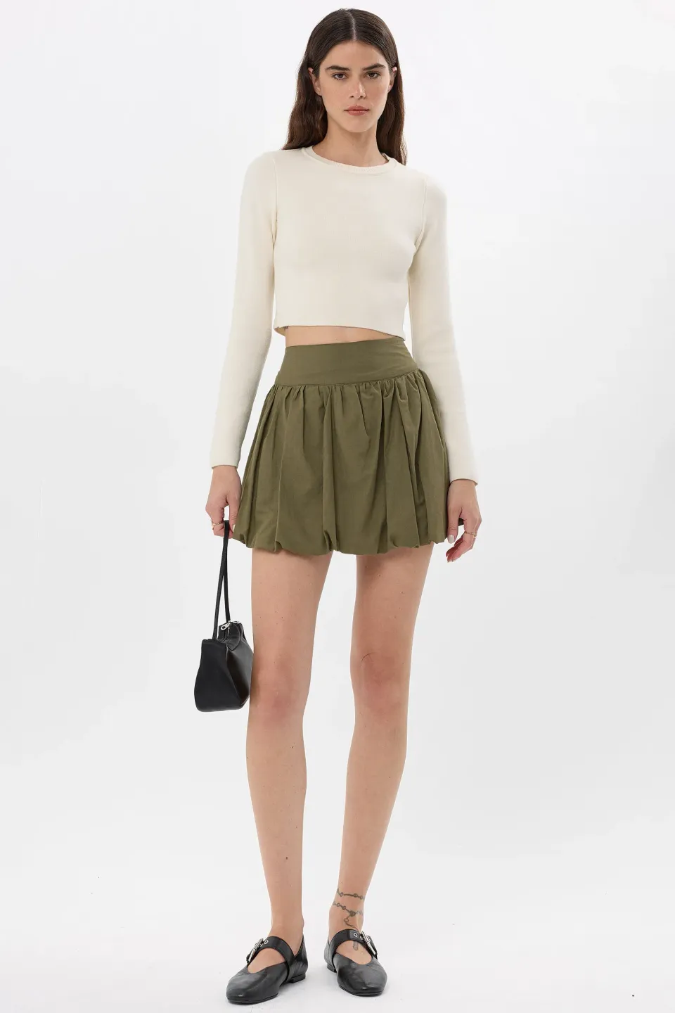 Mini Balloon Skirt with Attached Inner Short