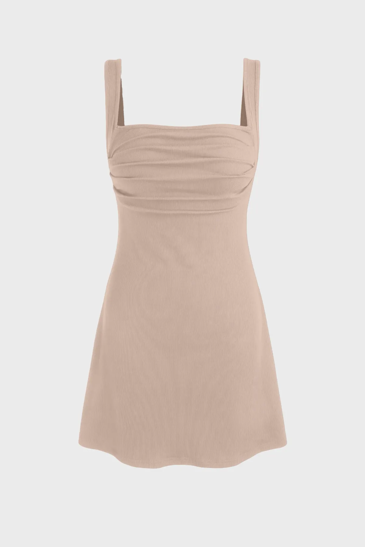 Ruched Square-Neck Mini Dress 1