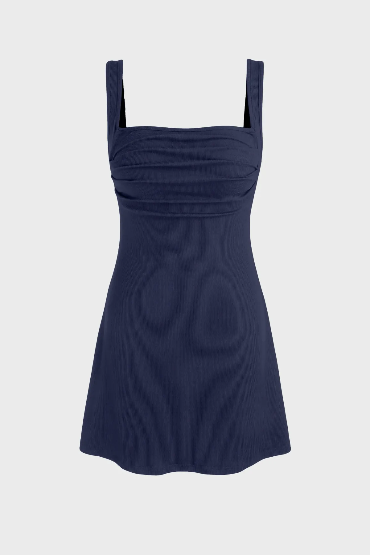 Ruched Square-Neck Mini Dress 1