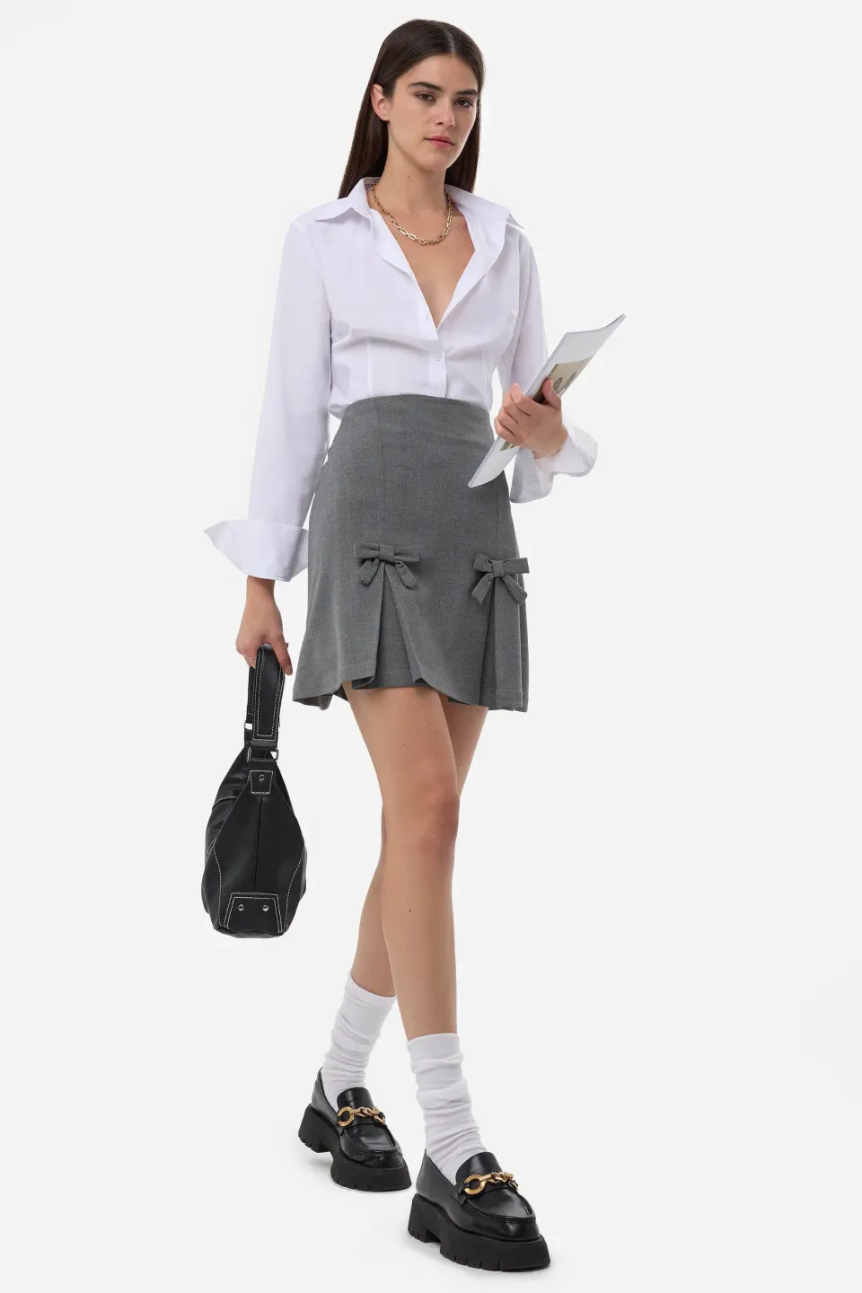Bow Detailed Mini Skirt