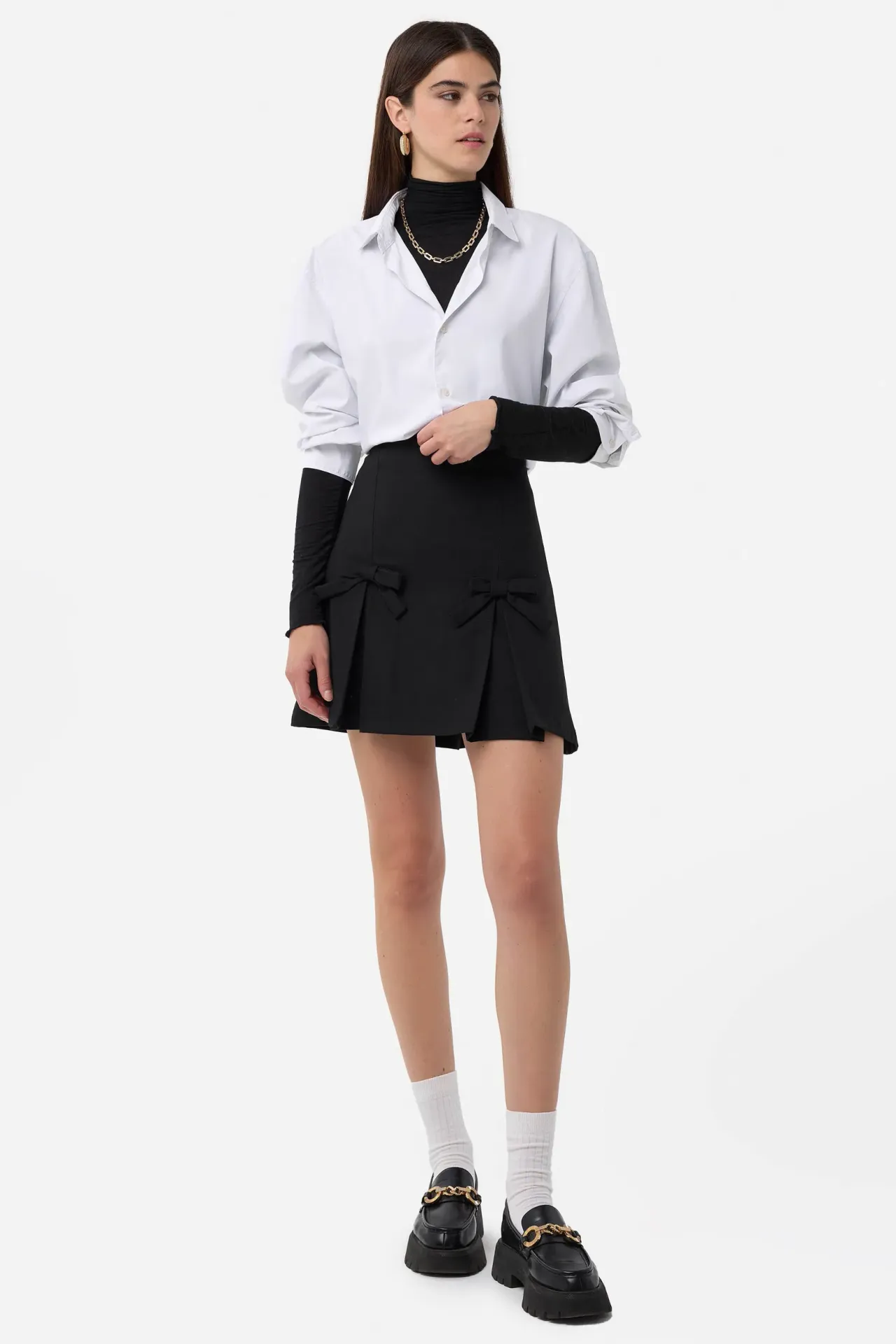 Bow Detailed Mini Skirt