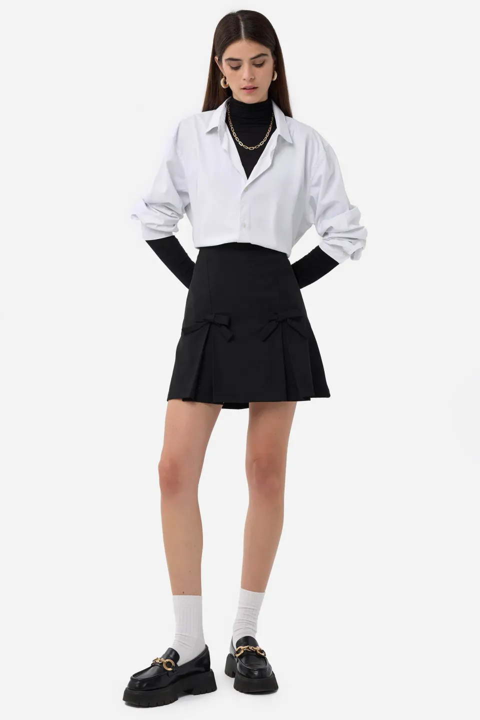Bow Detailed Mini Skirt