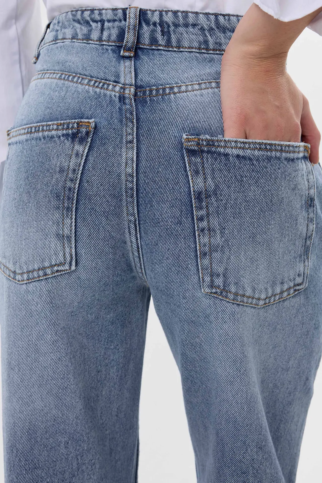 High-Waist Straight-Leg Denim Jeans