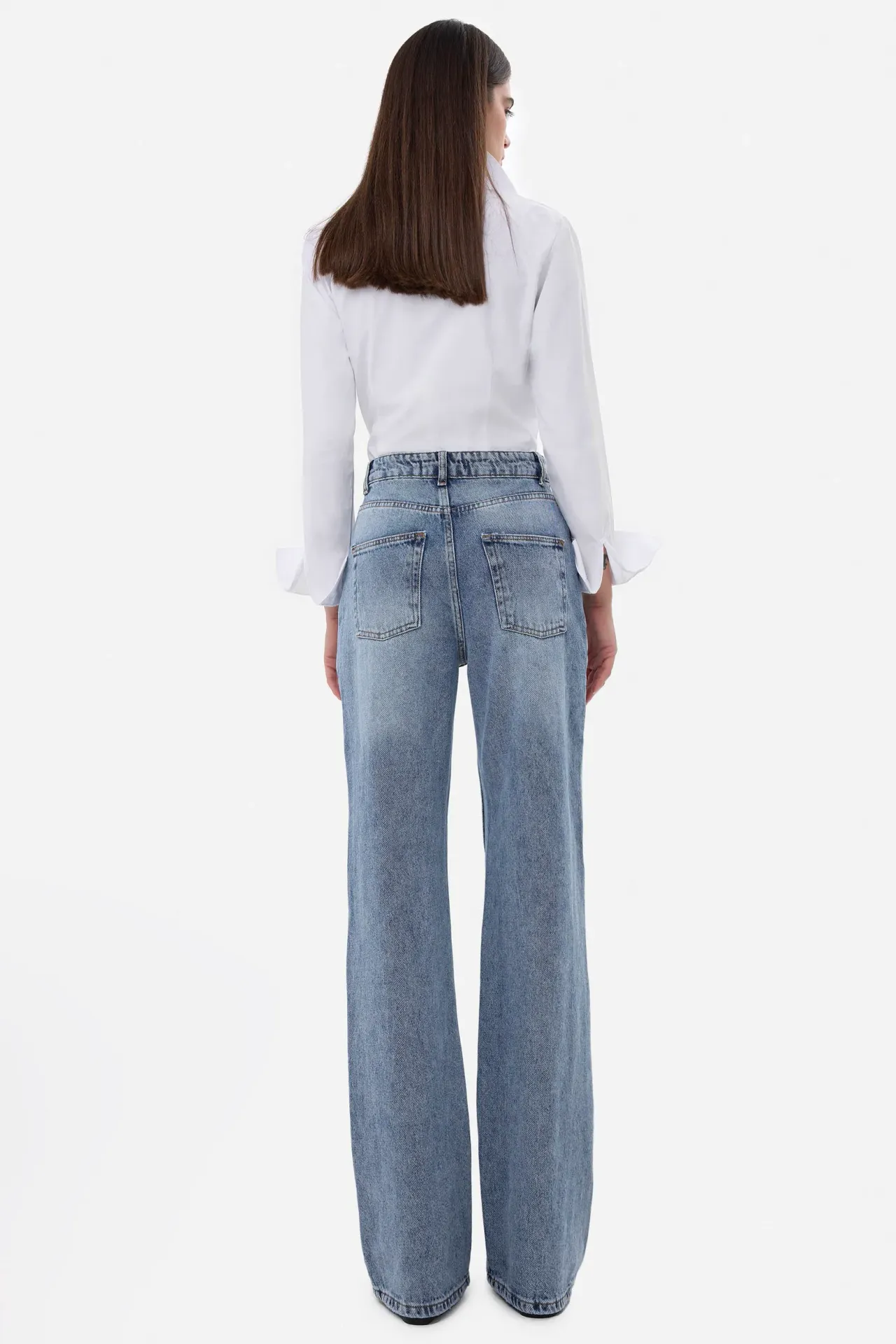 High-Waist Straight-Leg Denim Jeans