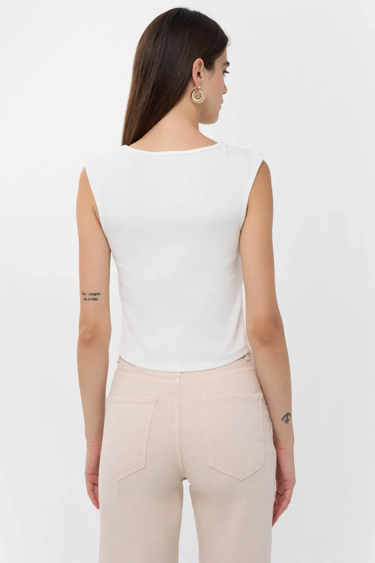 Ruched Square-Neck Blouse