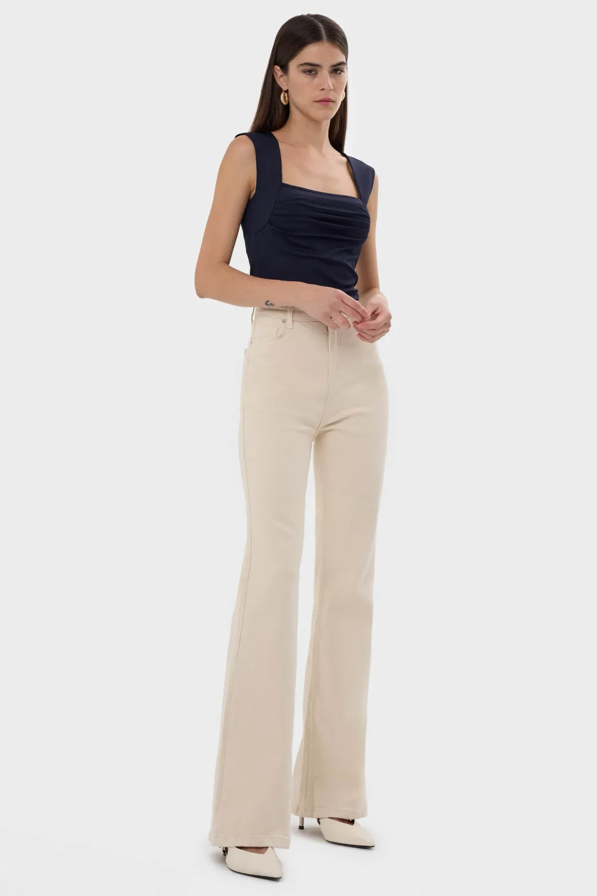 Ruched Square-Neck Blouse 3