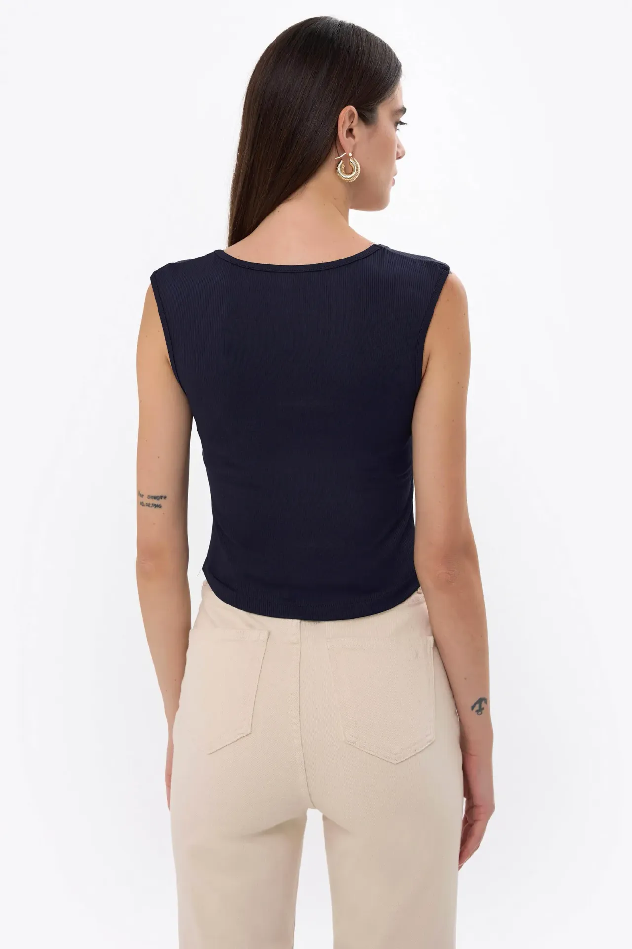 Ruched Square-Neck Blouse