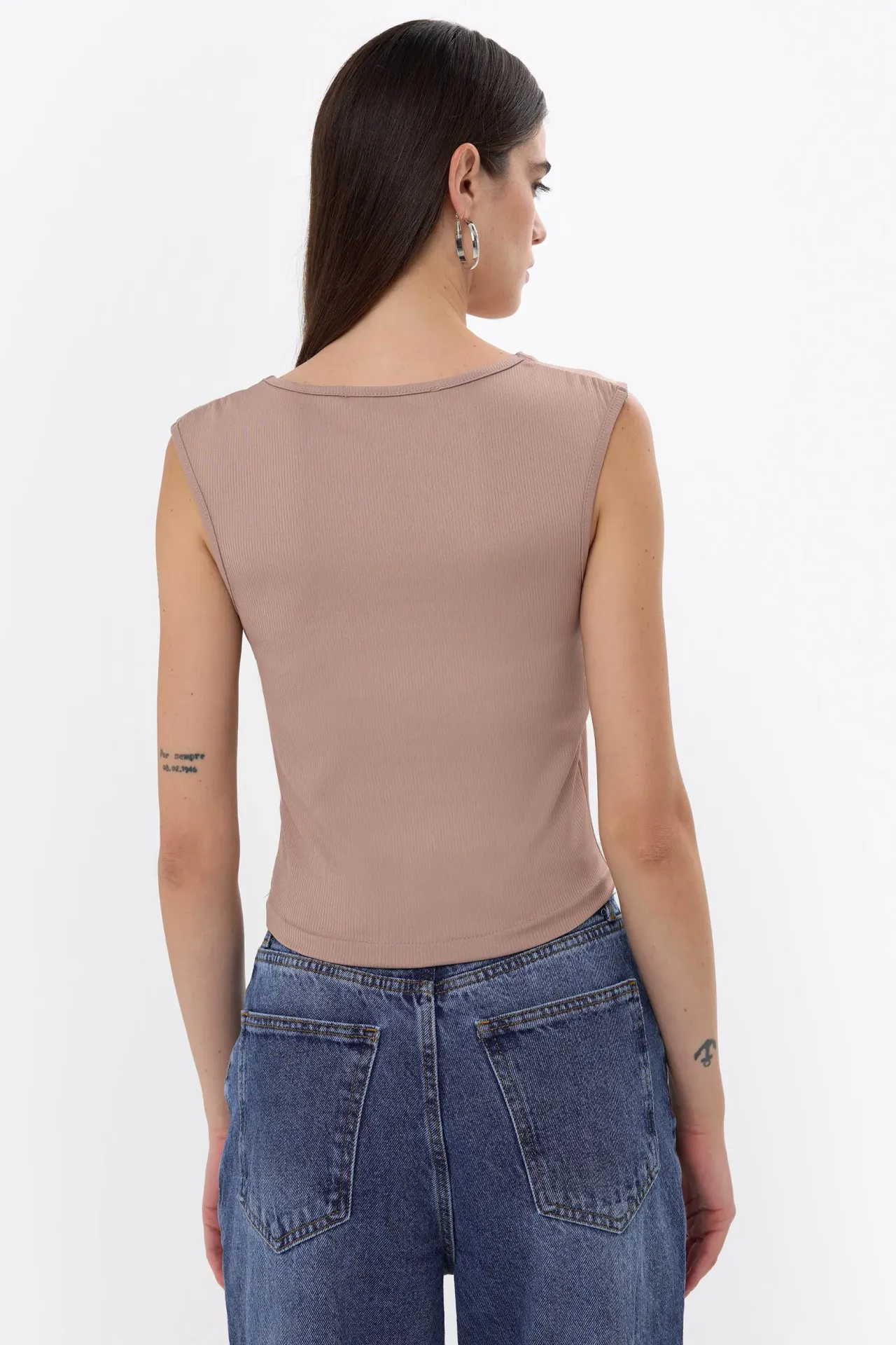 Ruched Square-Neck Blouse