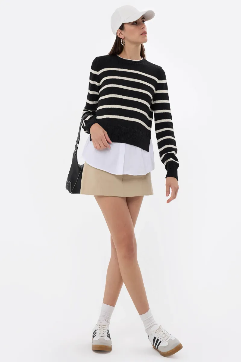 Striped Knit Sweater 1
