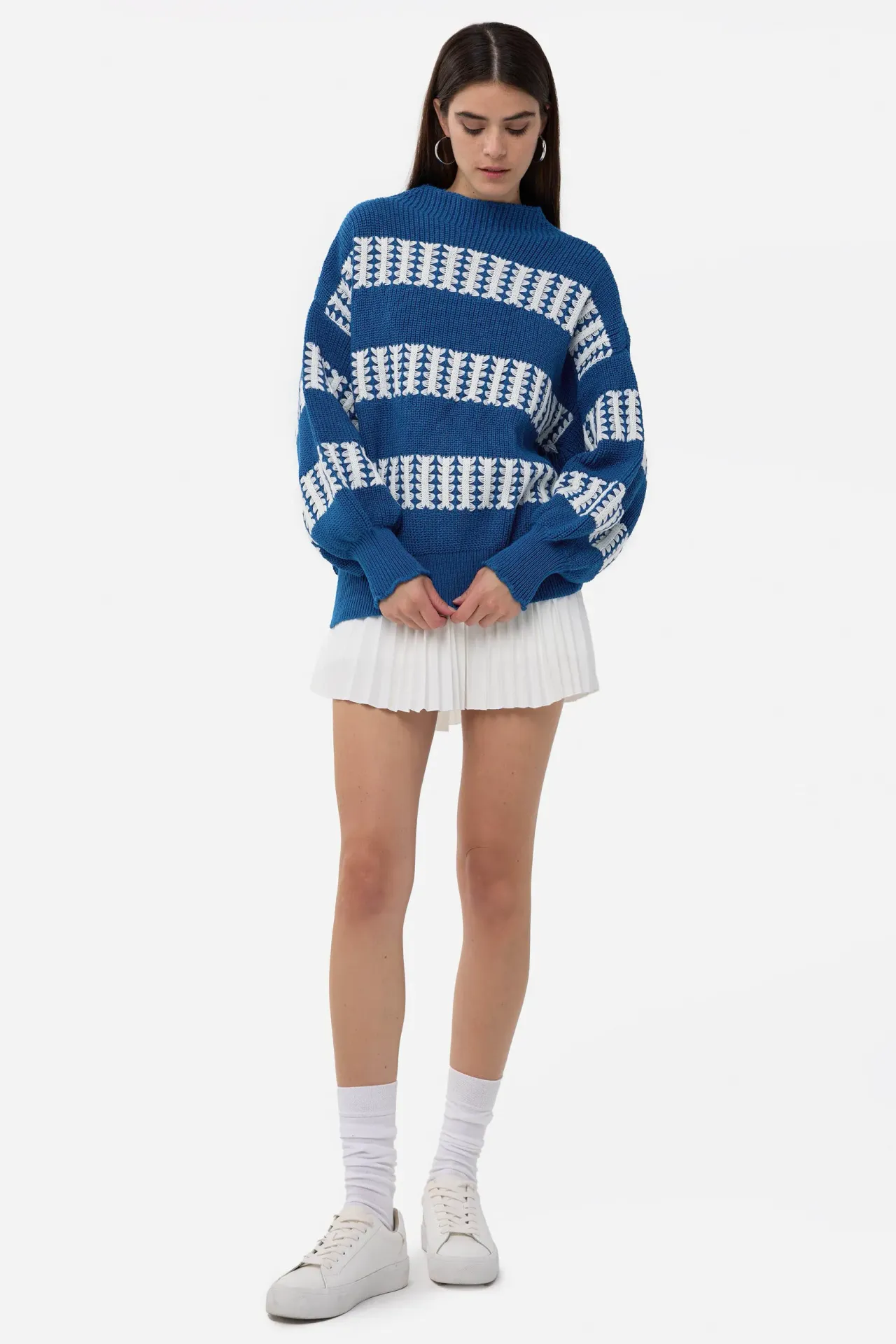 Oversized Striped Knit Sweater