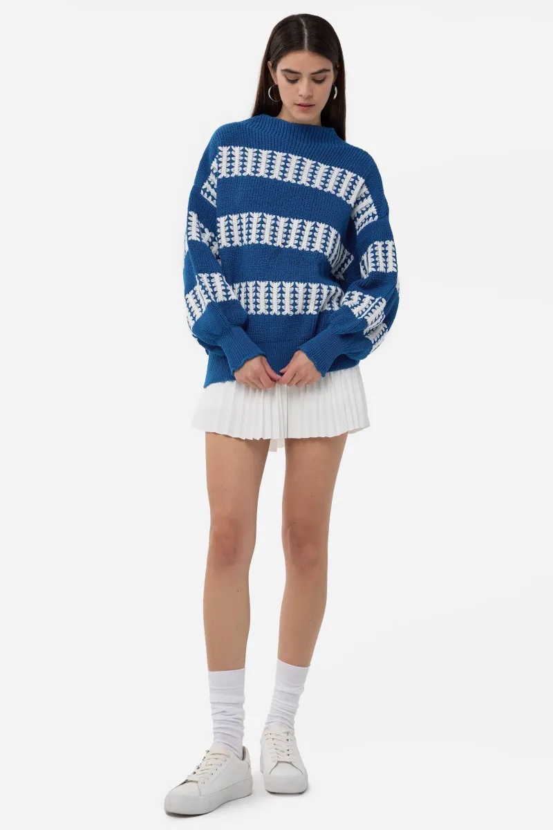 Oversized Striped Knit Sweater 2