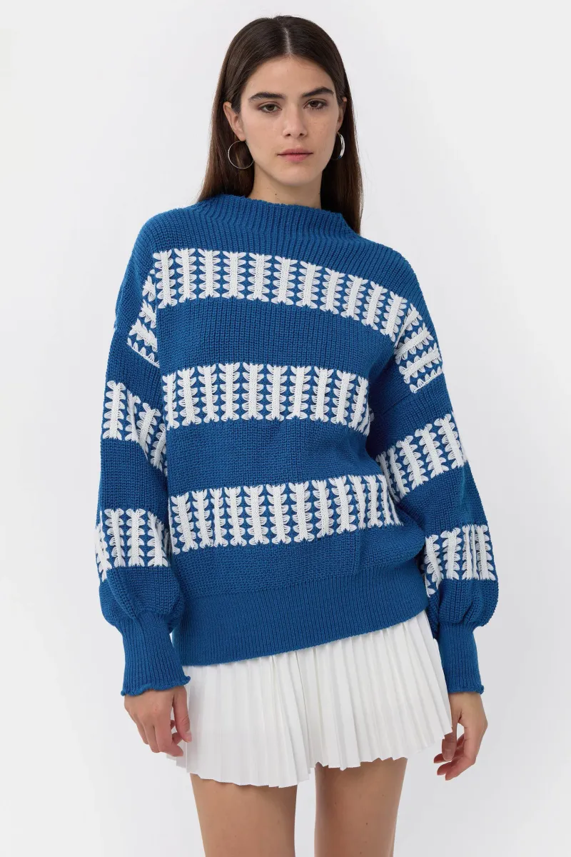Oversized Striped Knit Sweater 3