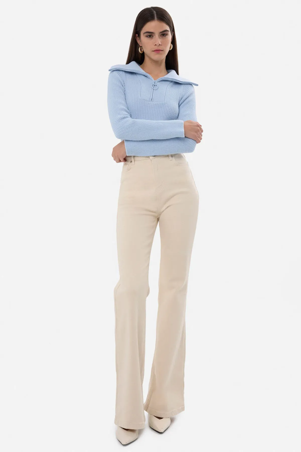 Zippered Knitted Sweater 2