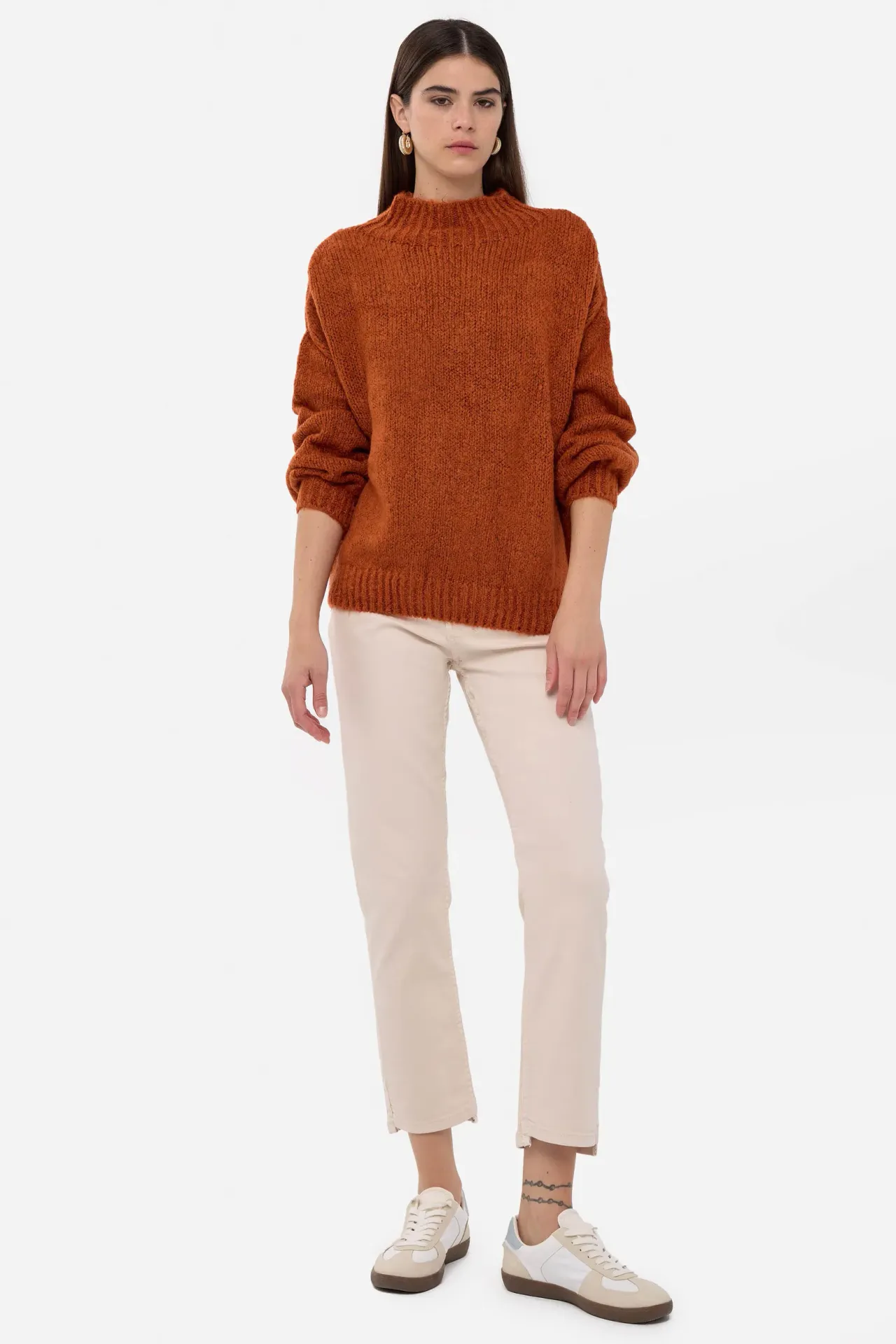 Oversized High-Neck Knitted Sweater