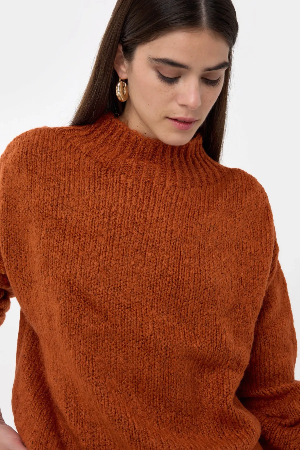 Oversized High-Neck Knitted Sweater 4