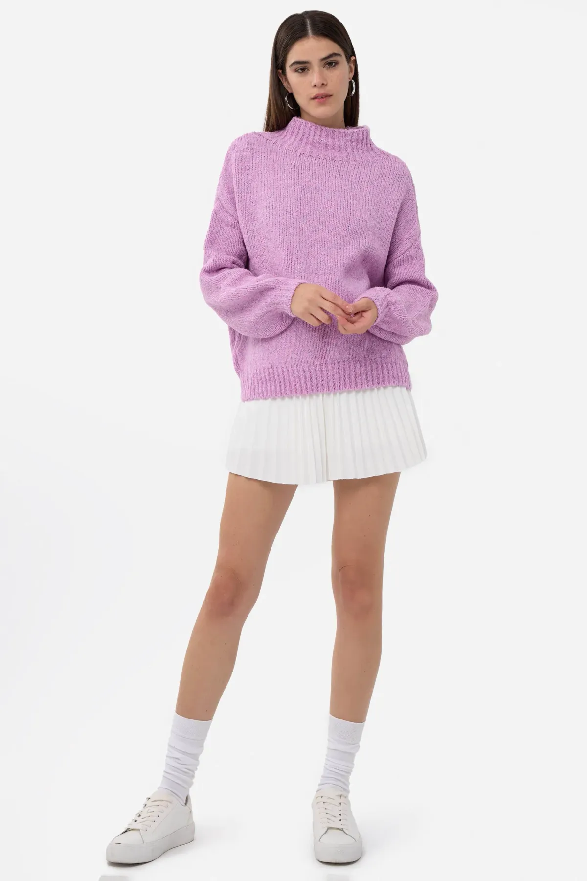 Oversized High-Neck Knitted Sweater 1