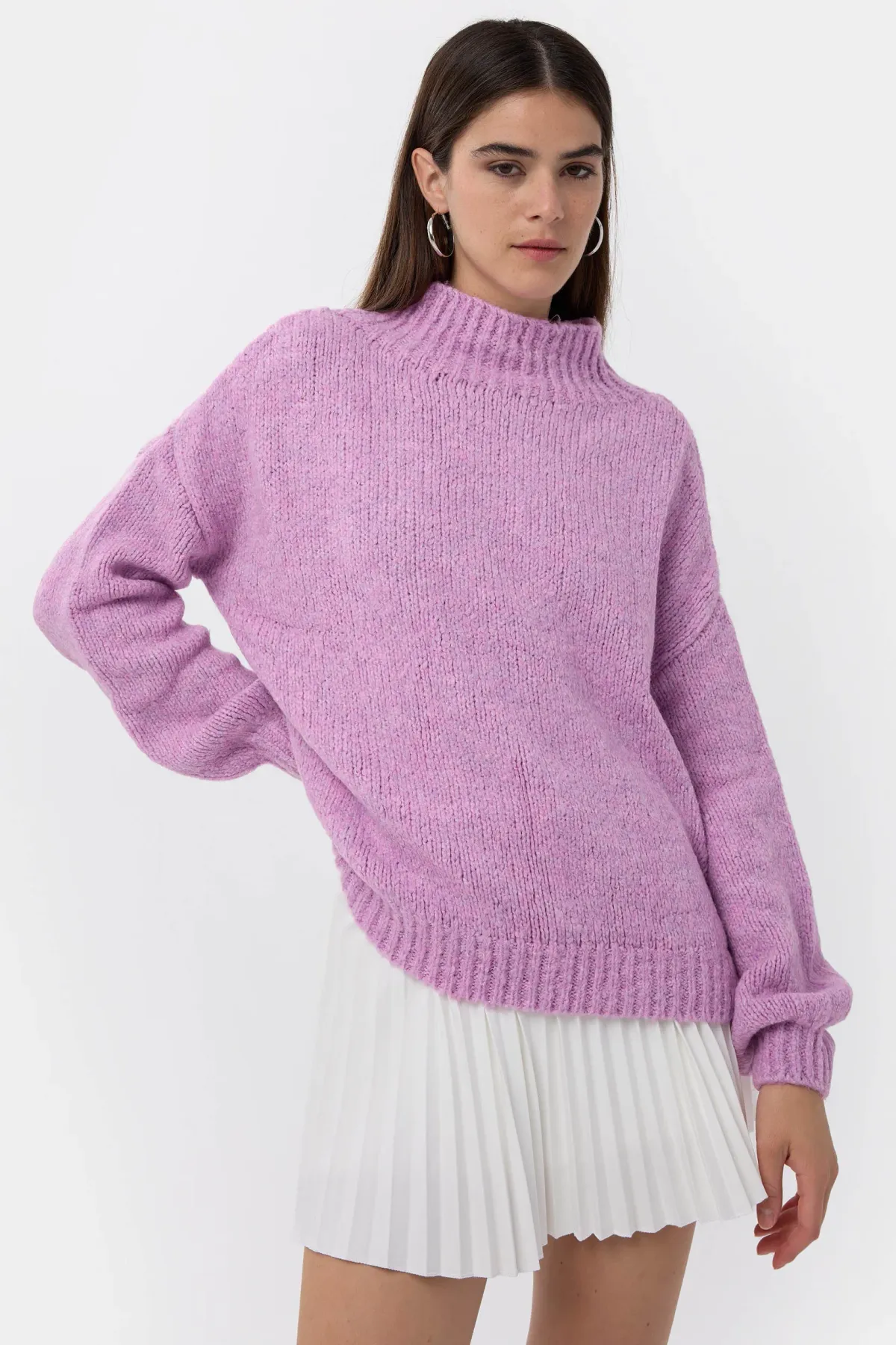 Oversized High-Neck Knitted Sweater 3