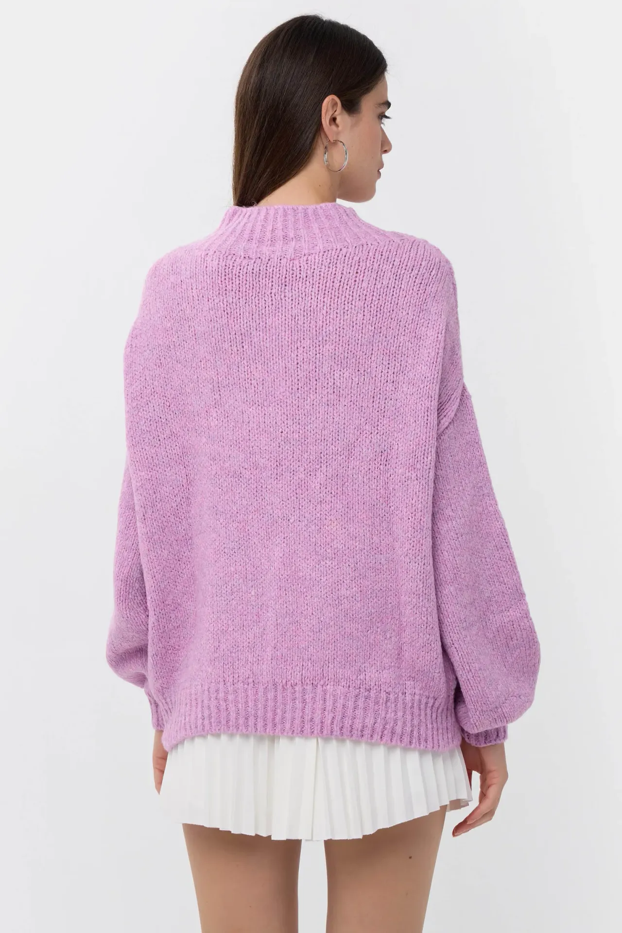 Oversized High-Neck Knitted Sweater