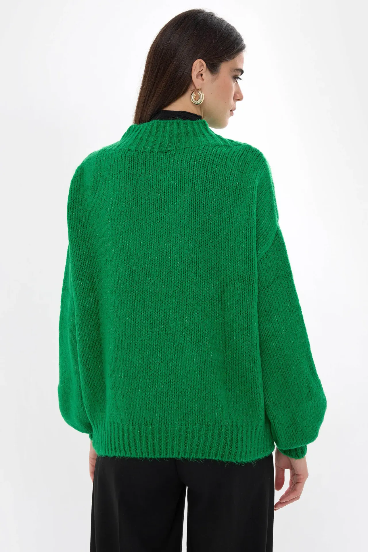 Oversized High-Neck Knitted Sweater