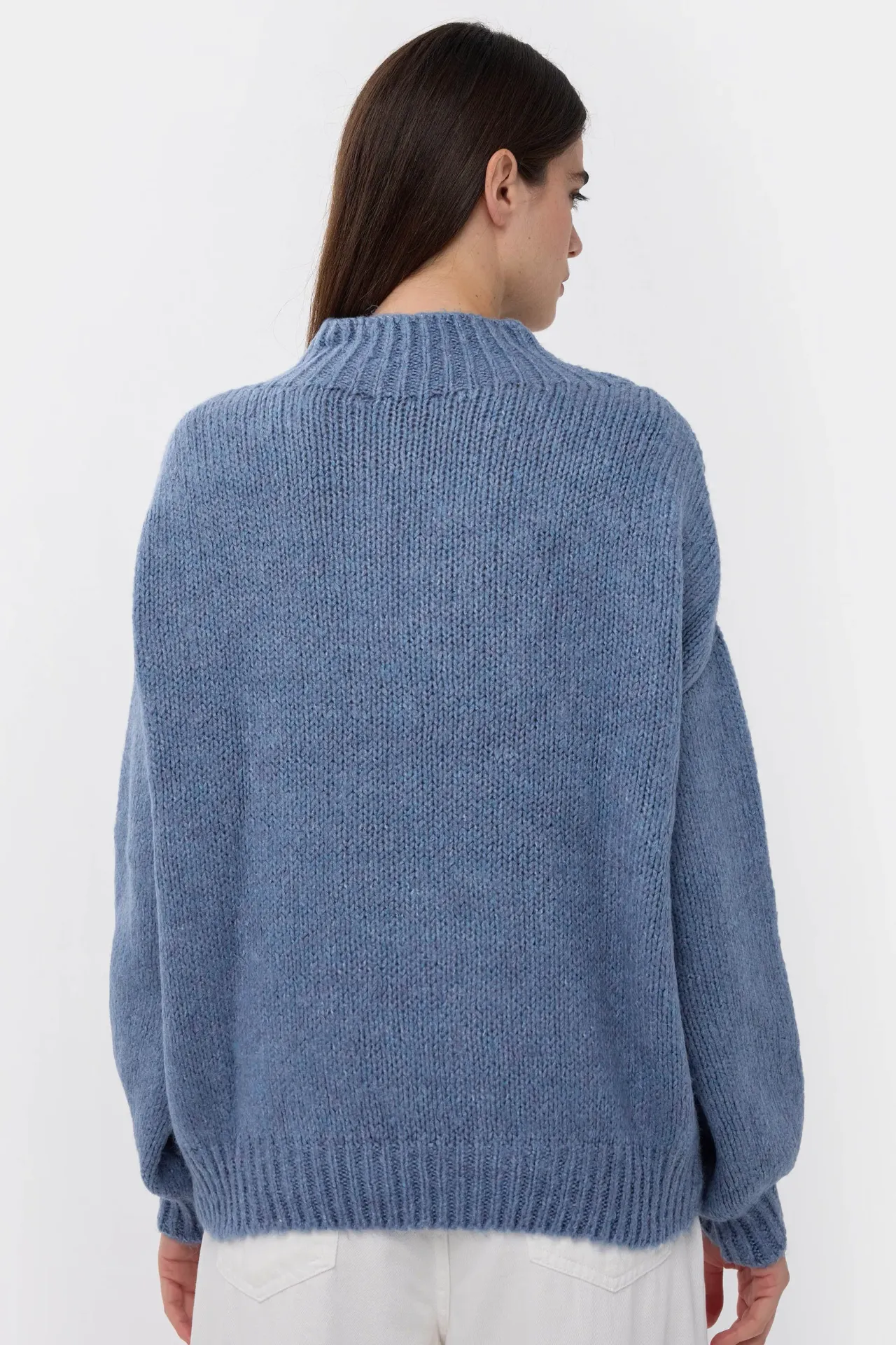 Oversized High-Neck Knitted Sweater