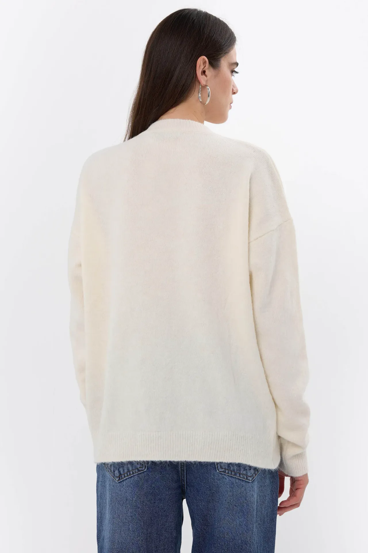 Stone-Embellished Knitted Sweater