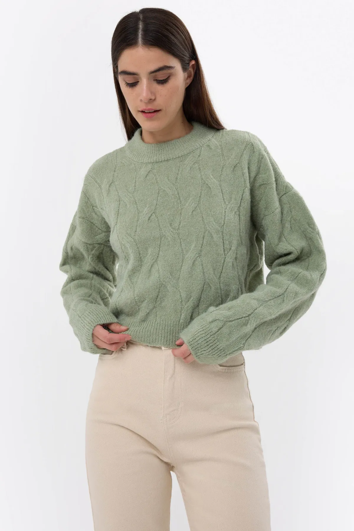 Knitted High-Neck Sweater 1