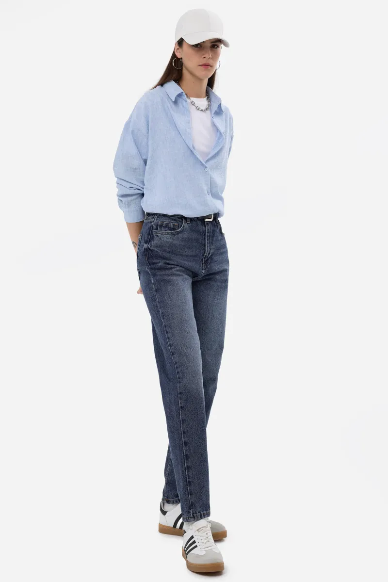 High-Waist Mom-Fit Denim Jeans 3