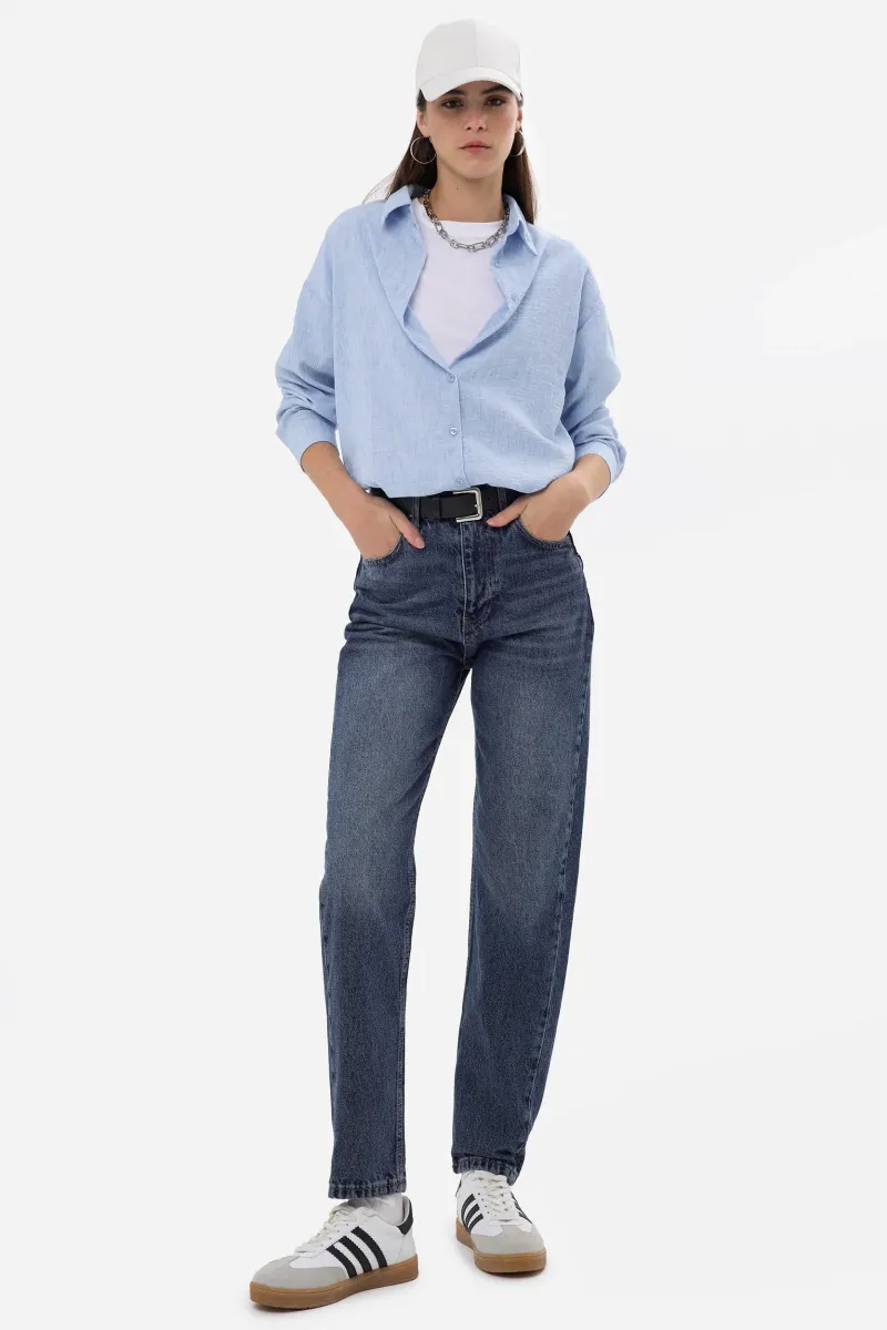 High-Waist Mom-Fit Denim Jeans 1