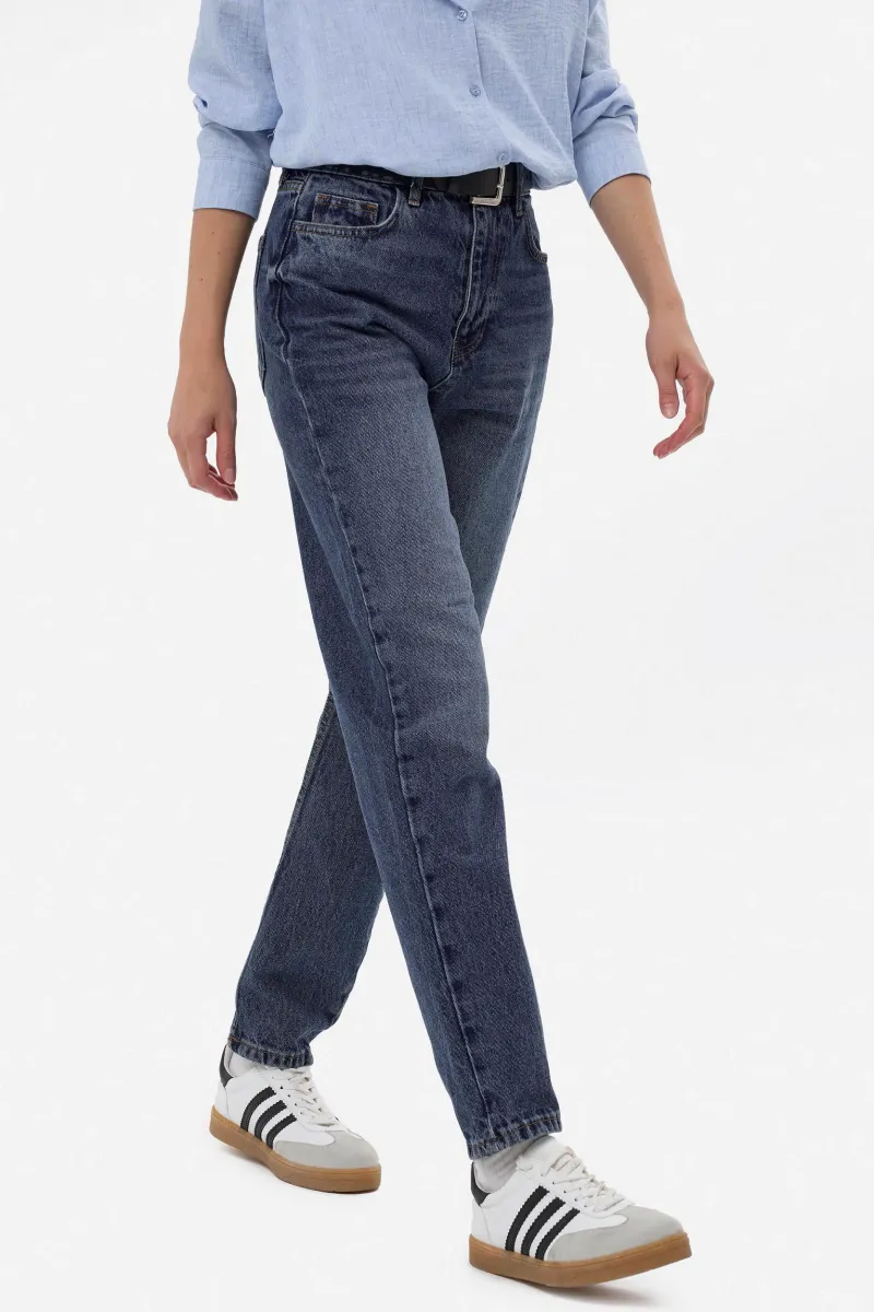 High-Waist Mom-Fit Denim Jeans 2