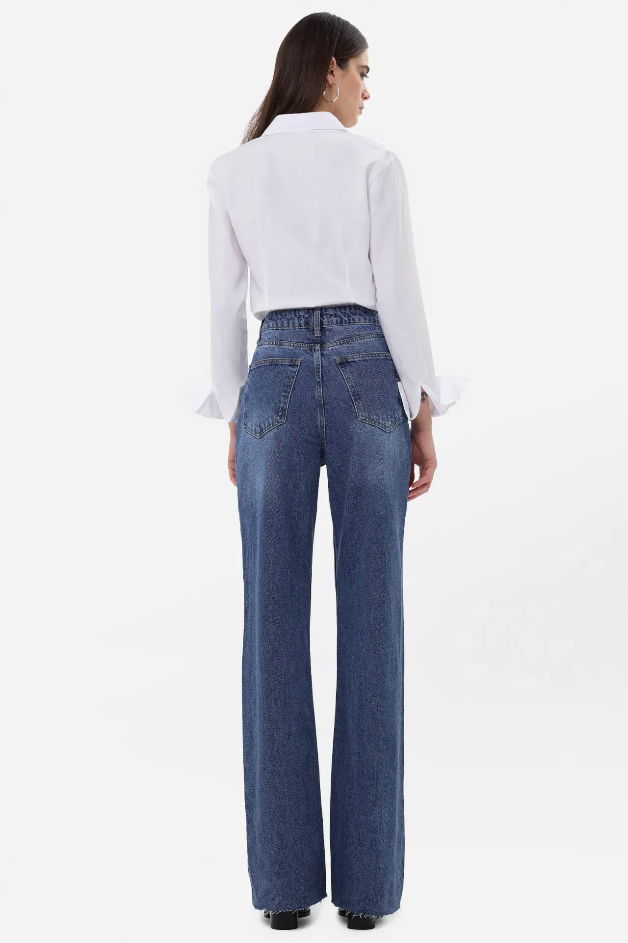 Wide-Leg High-Waist Denim Jeans